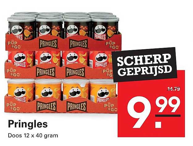 Pringles Doos 12 x 40 gram Scherp geprijsd