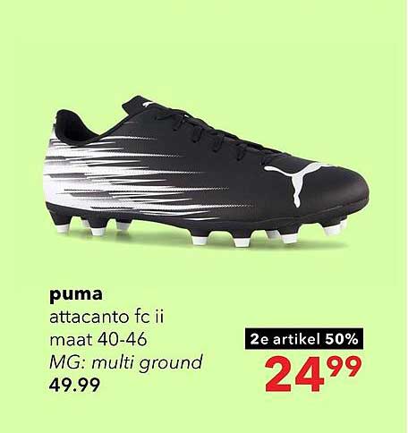 puma attacanto fc ii maat 40-46 MG: multi ground 2e artikel 50%