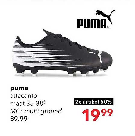 puma attacanto maat 35-38½ MG: multi ground 2e artikel 50%