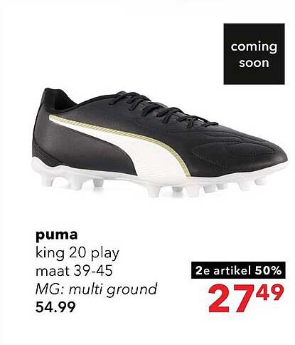puma king 20 play maat 39-45 MG: multi ground 2e artikel 50%