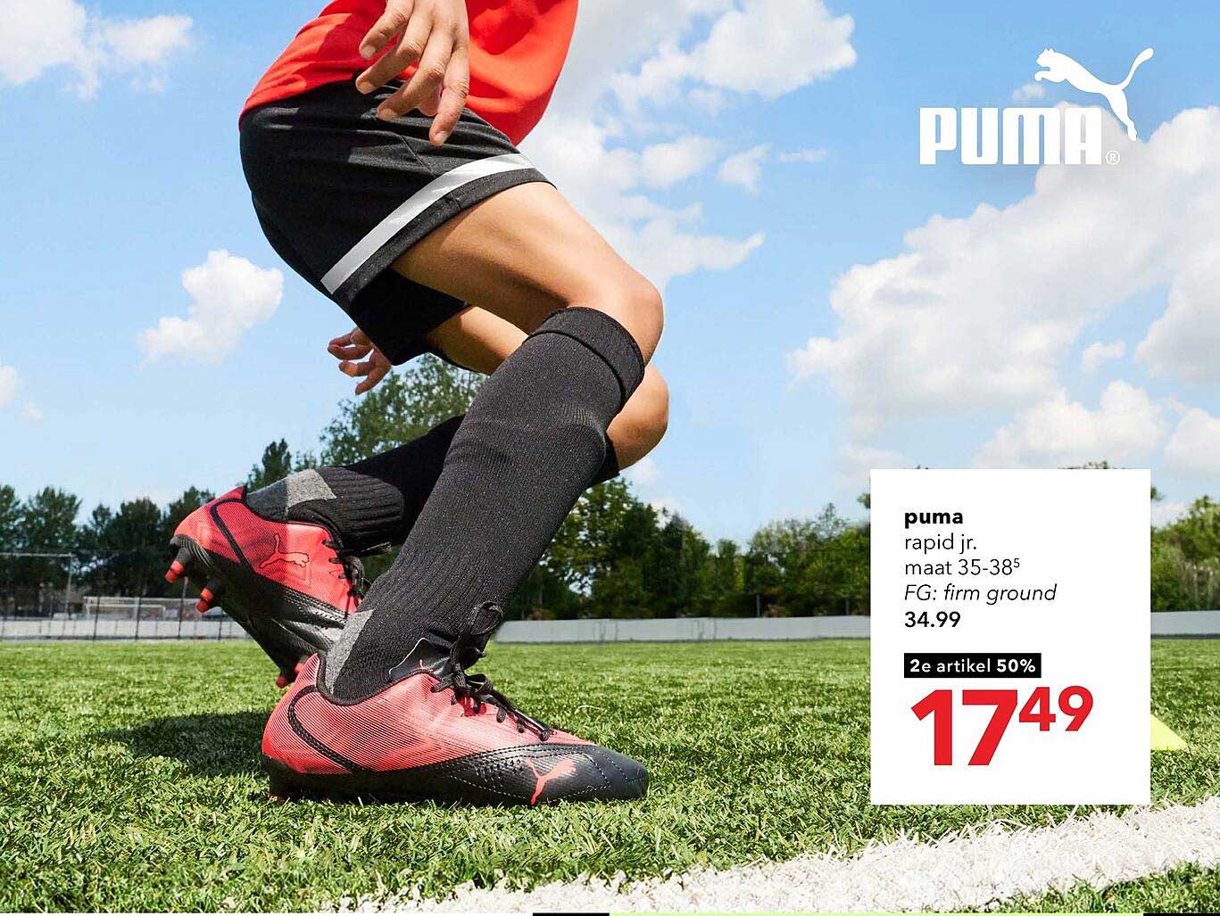 puma rapid jr. maat 35-38⁵ FG: firm ground 2e artikel 50%