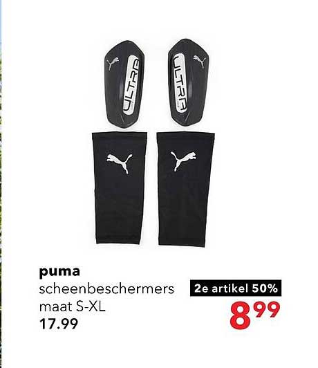puma scheenbeschermers maat S-XL 2e artikel 50%