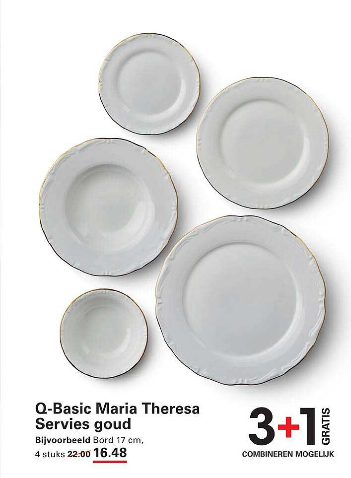Q-Basic Maria Theresa Servies goud 3+1 GRATIS COMBINEREN MOGELIJK