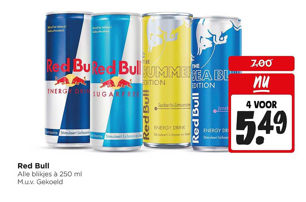 Red Bull Alle blikjes à 250 ml M.u.v. Gekoeld