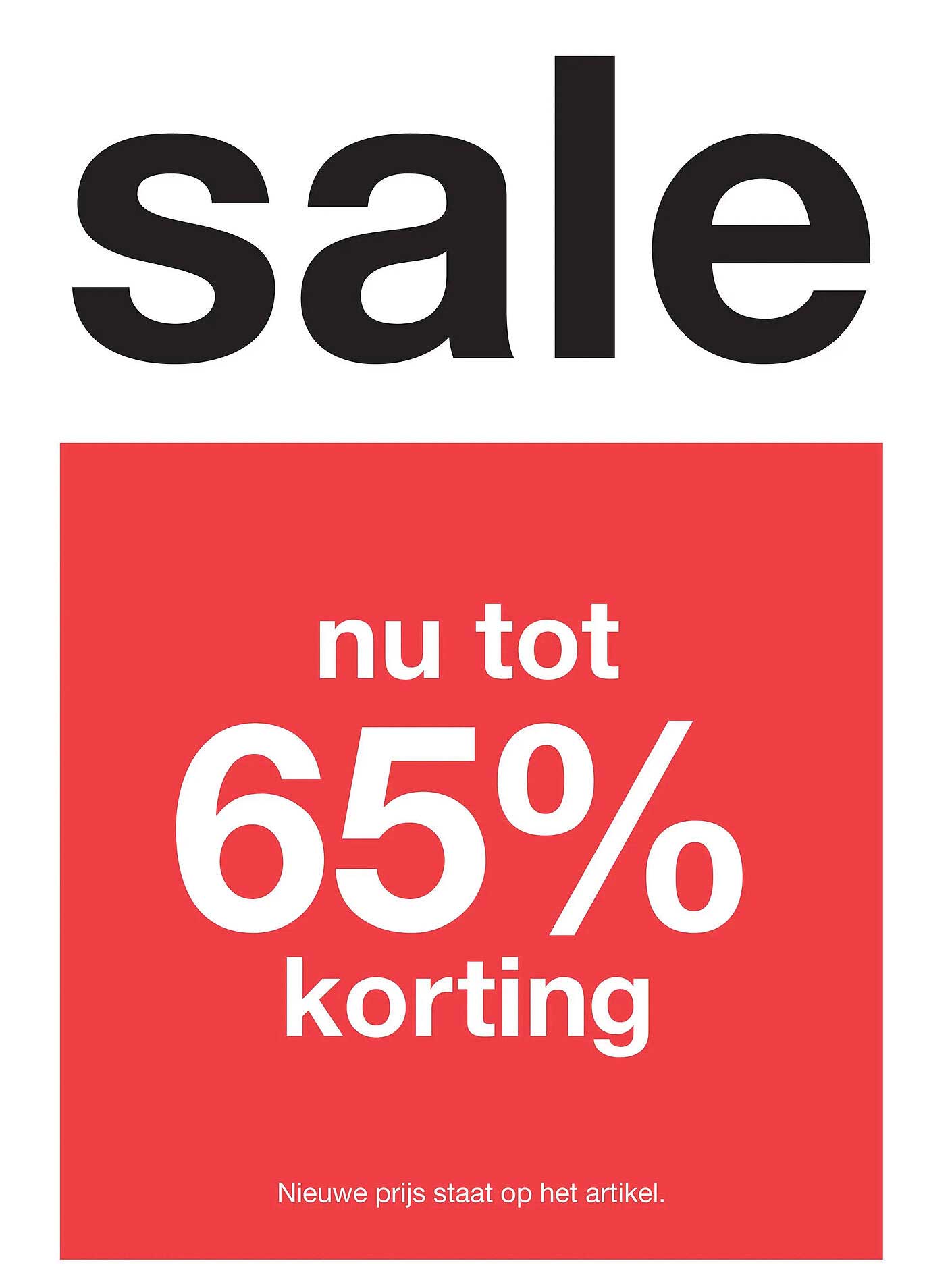 sale nu tot 65% korting