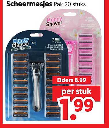 Scheermesjes Pak 20 stuks.