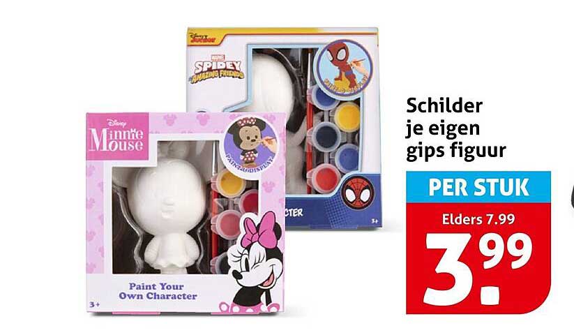 Schilder je eigen gips figuur PER STUK