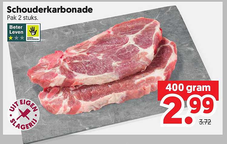 Schouderkarbonade Pak 2 stuks.