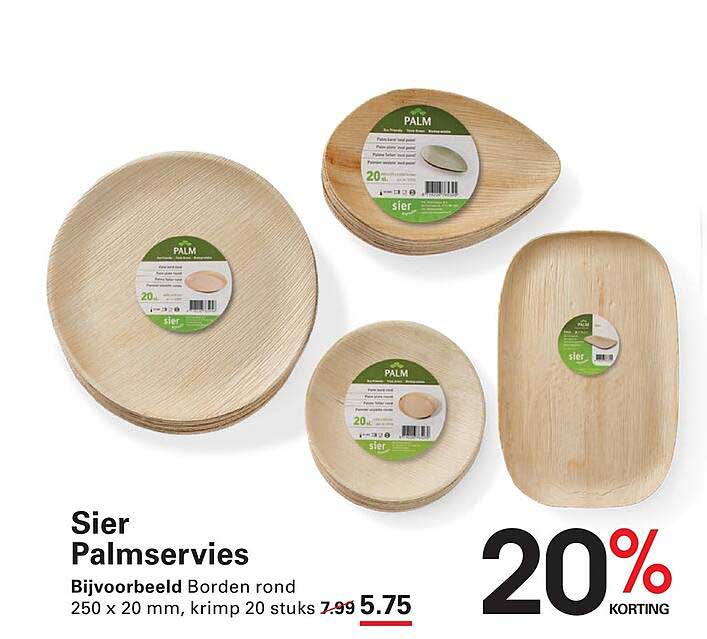 Sier Palmservies 20% korting