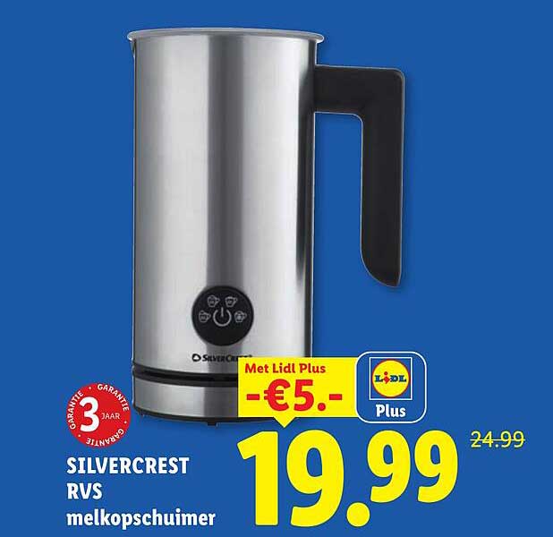 SILVERCREST RVS melkopschuimer