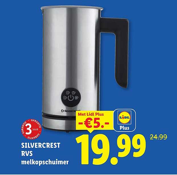 SILVERCREST RVS melkopschuimer Met Lidl Plus -€5.-