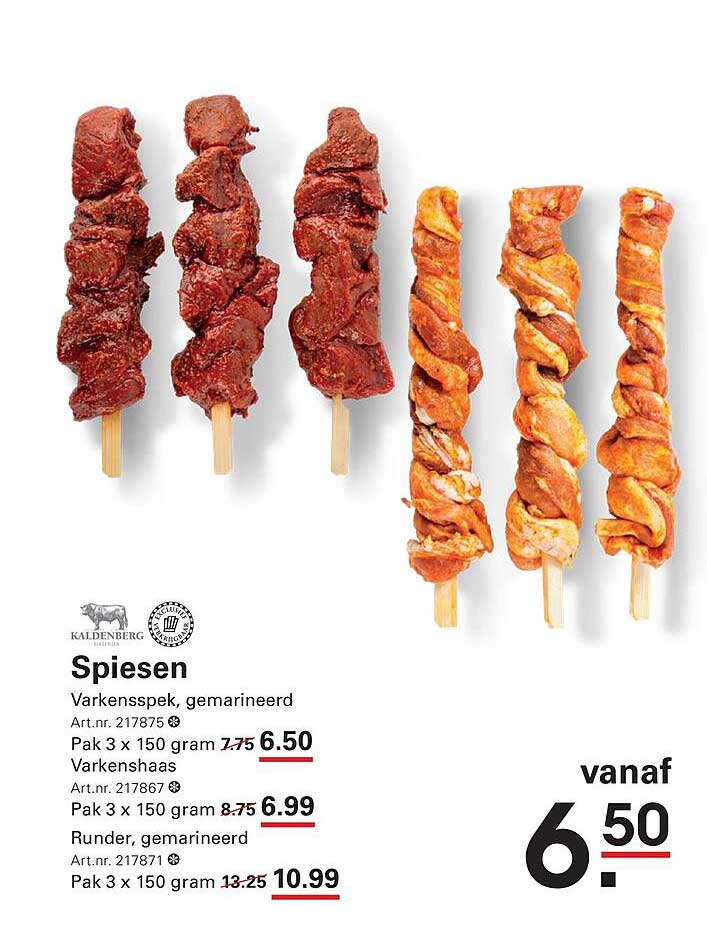 Spiesen Varkensspek, gemarineerd