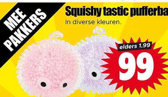Squishy tastic pufferba In diverse kleuren. MEE PAKKERS