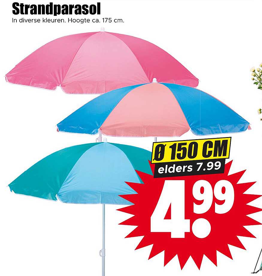 Strandparasol Ø 150 CM elders 7.99