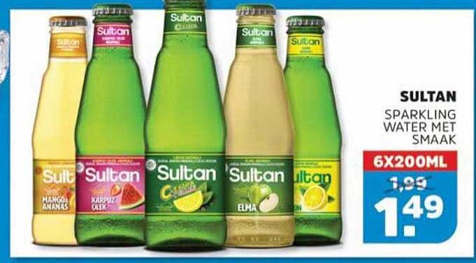 Sultan Sparkling Water met smaak 6x200ml