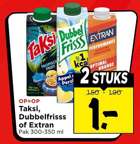 Taksi, DubbelFrisss of Extran Pak 300-350 ml 2 STUKS