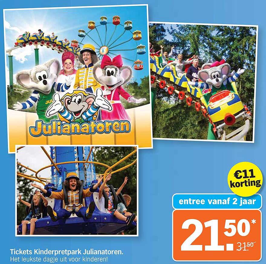 Tickets Kinderpretpark Julianatoren. Het leukste dagje uit voor kinderen! entree vanaf 2 jaar