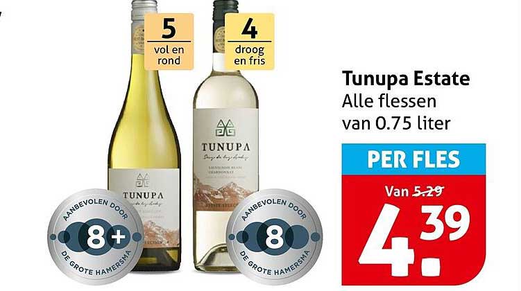 Tunupa Estate Alle flessen van 0.75 liter PER FLES