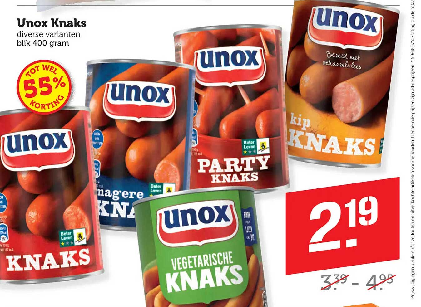 Unox Knaks diverse varianten blik 400 gram