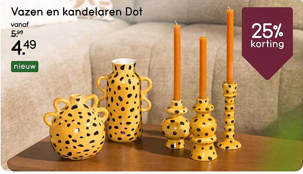 Vazen en kandelaars Dot