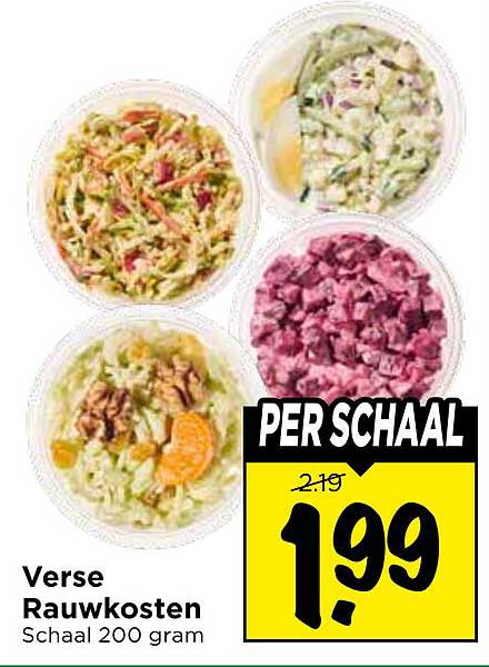 Verse Rauwkosten Schaal 200 gram