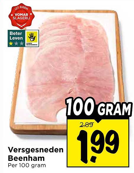 Versgesneden Beenham Per 100 gram