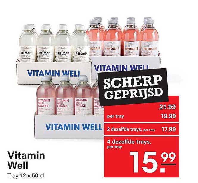 Vitamin Well Tray 12 x 50 cl SCHERP GEPRIJSD