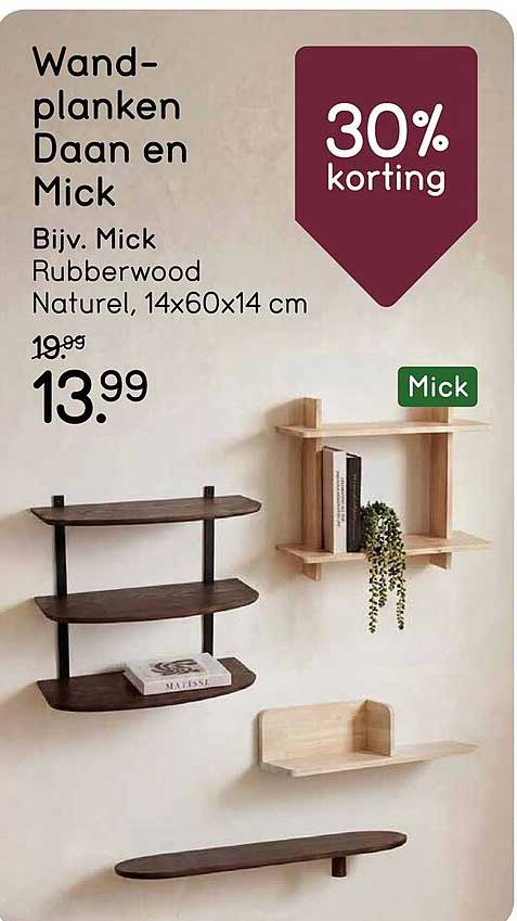 Wand-planken Daan en Mick