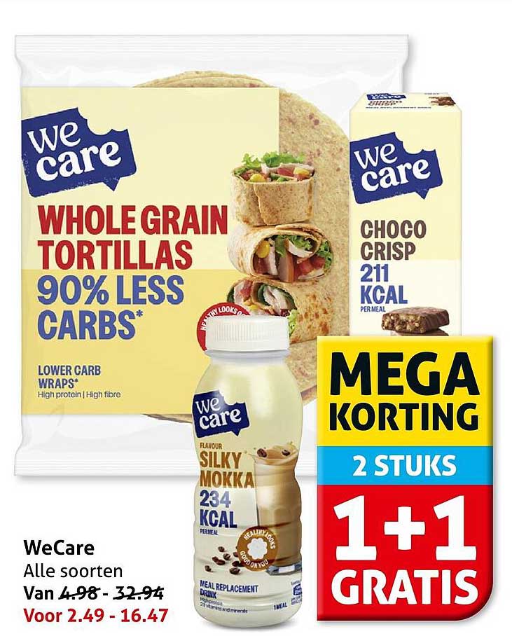 WeCare Alle soorten 1+1 gratis