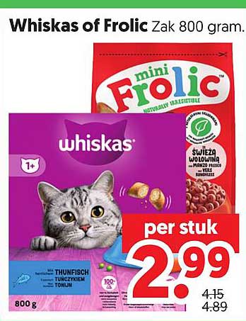 Whiskas of Frolic Zak 800 gram