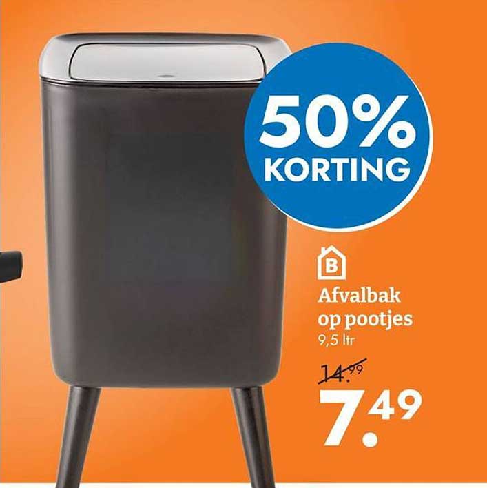 Afvalbak op pootjes 9,5 ltr 50% KORTING