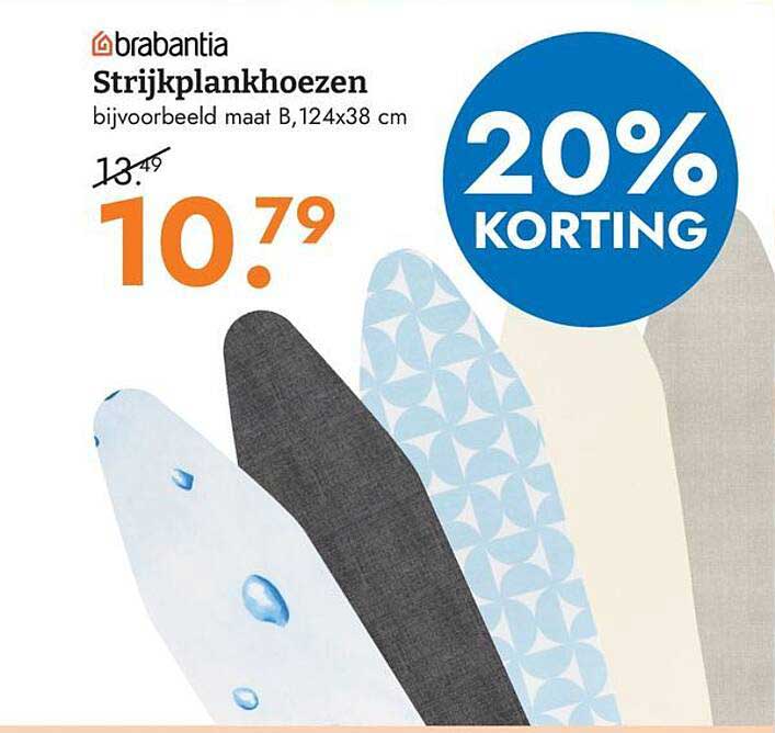 brabantia Strijkplankhoezen bijvoorbeeld maat B,124x38 cm 20% KORTING