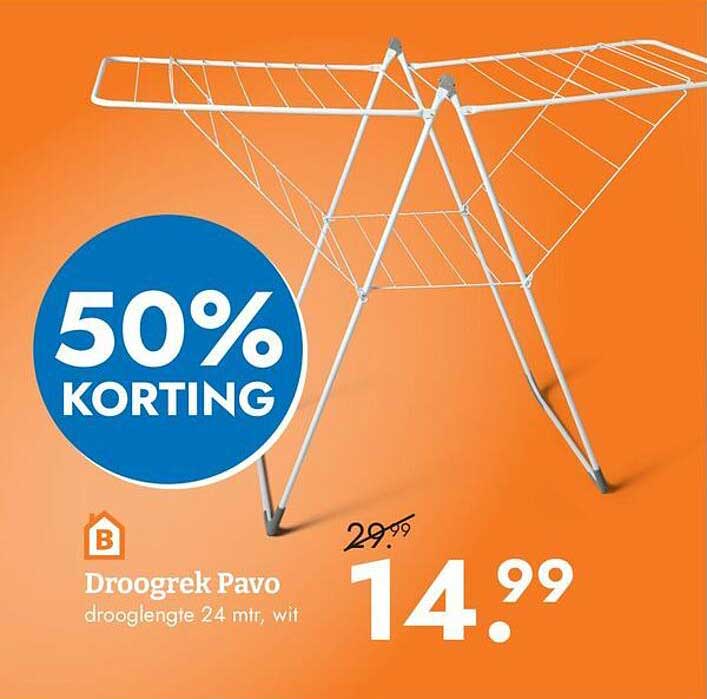 Droogrek Pavo drooglengte 24 mtr, wit 50% KORTING