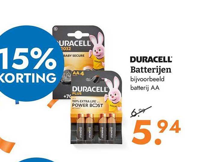DURACELL Batterijen bijvoorbeeld batterij AA 15% KORTING