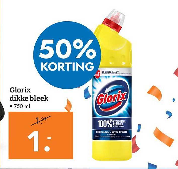 Glorix dikke bleek 750 ml 50% KORTING