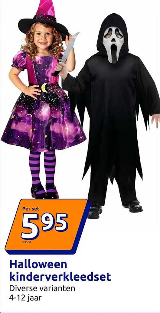 Halloween kinderverkleedset Diverse varianten 4-12 jaar