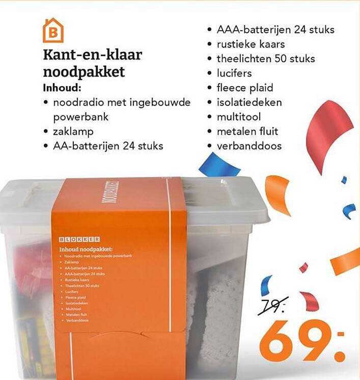 Kant-en-klaar noodpakket