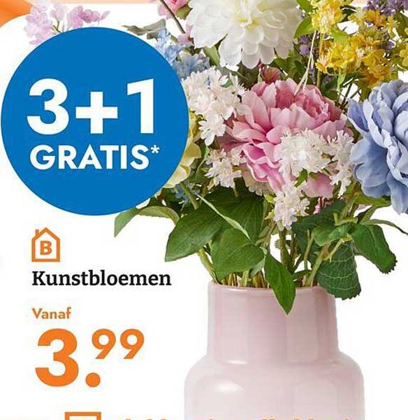 Kunstbloemen 3+1 GRATIS*