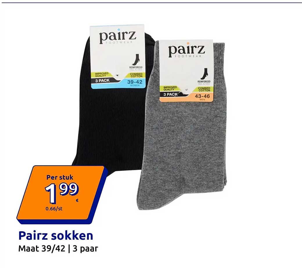 Pairz sokken Maat 39/42 | 3 paar