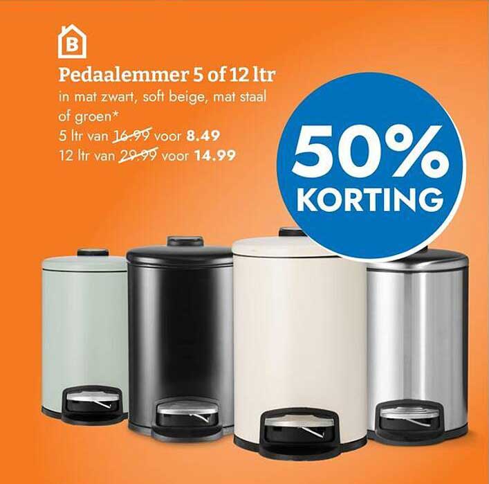 Pedaalemmer 5 of 12 ltr 50% korting