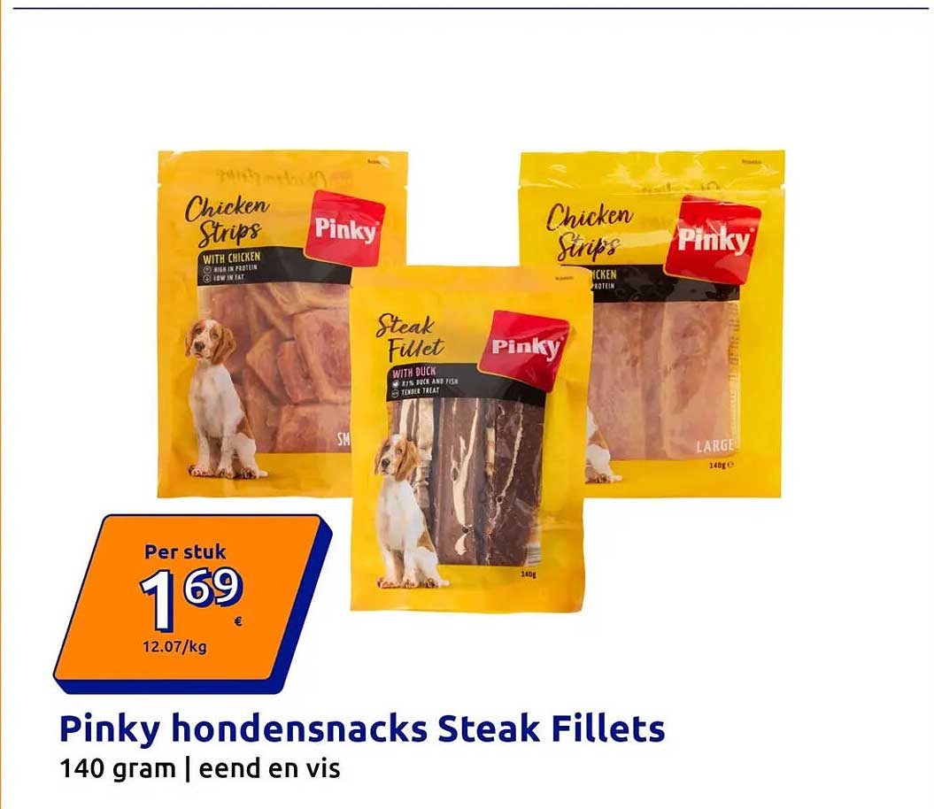 Pinky hondensnacks Steak Fillets