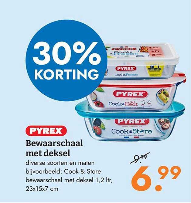 PYREX BewaarschaaI met deksel 30% KORTING