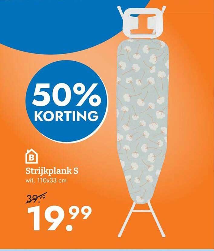 Strijkplank S wit, 110x33 cm 50% KORTING