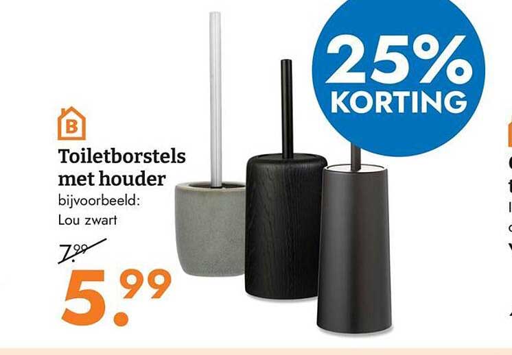 Toiletborstels met houder bijvoorbeeld: Lou zwart 25% KORTING