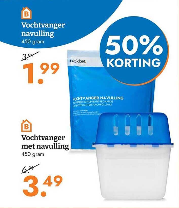 Vochtvanger navulling 450 gram 50% KORTING