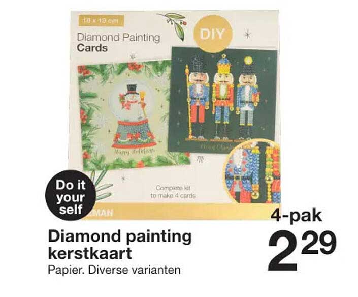 Diamond Painting Kerstkaart aanbieding bij Zeeman