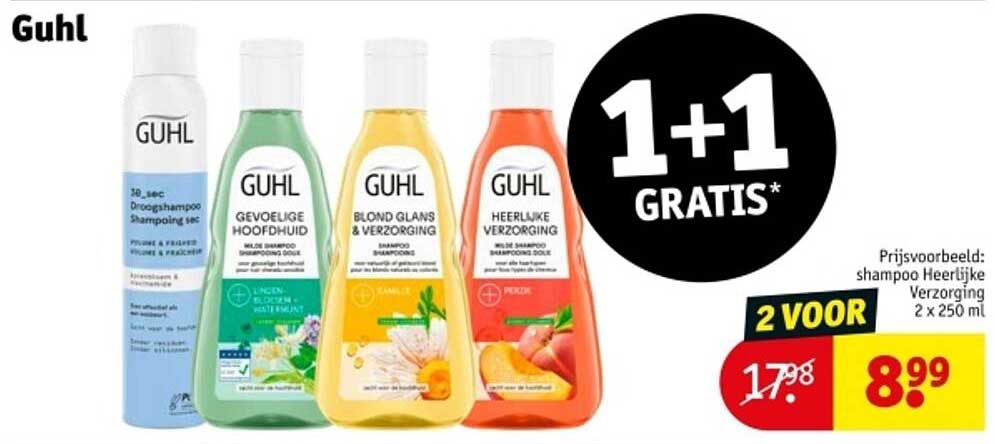 1+1 GRATIS* op Guhl producten