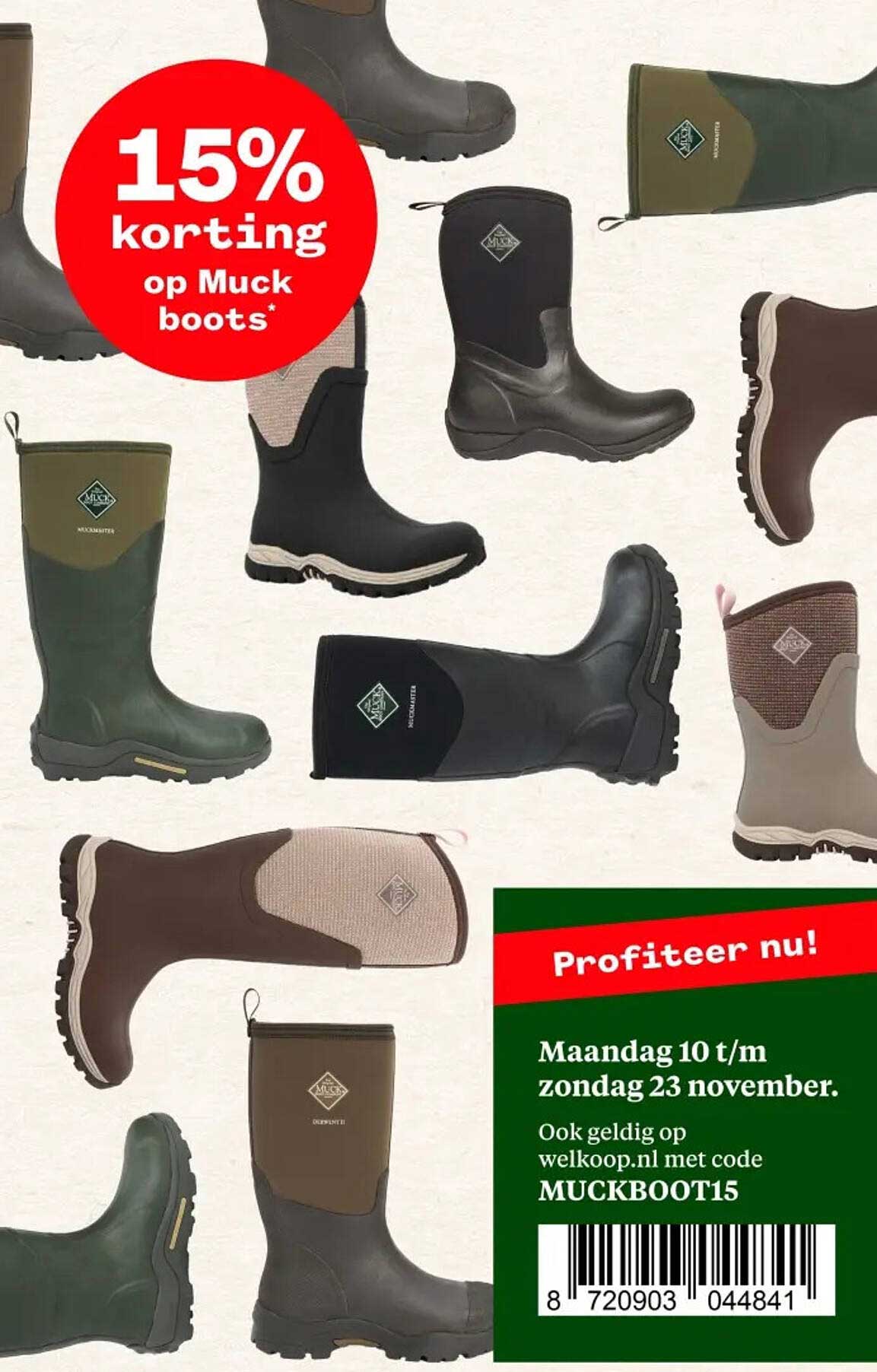 15% korting op Muck boots*