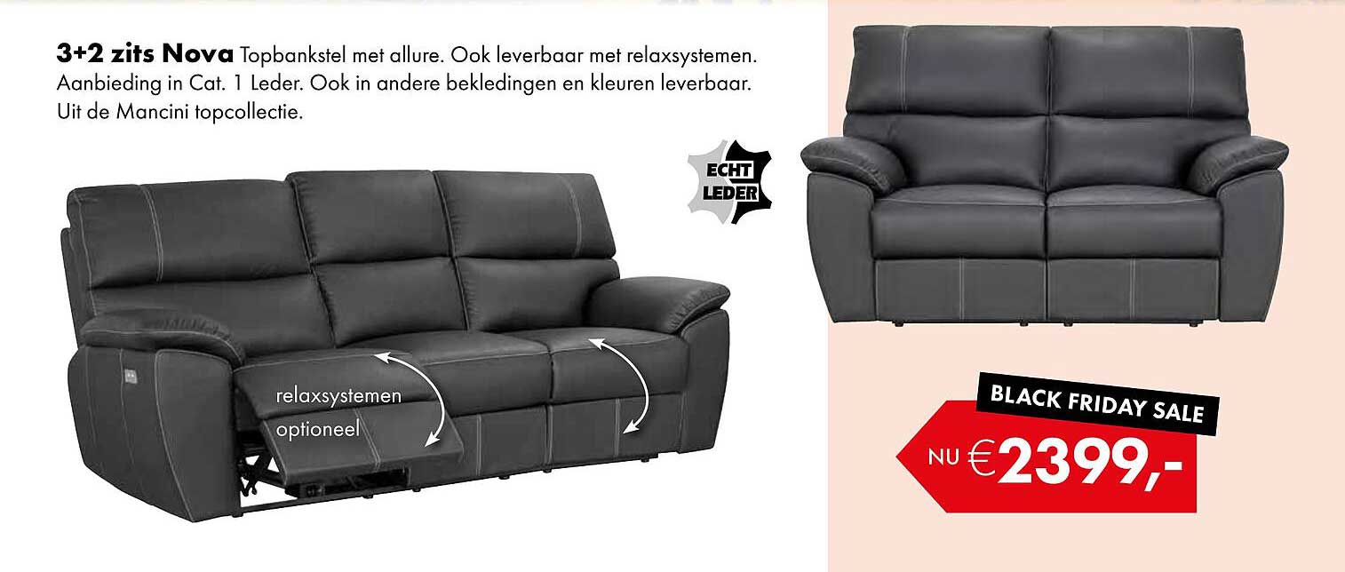 3+2 zits Nova Topbankstel met allure