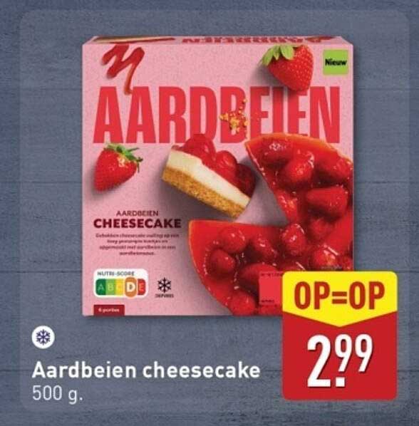 Aardbeien cheesecake 500 g.